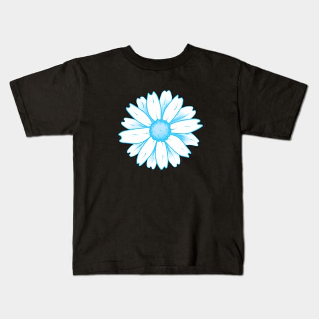 Cool Blue Flower Kids T-Shirt by ROLLIE MC SCROLLIE